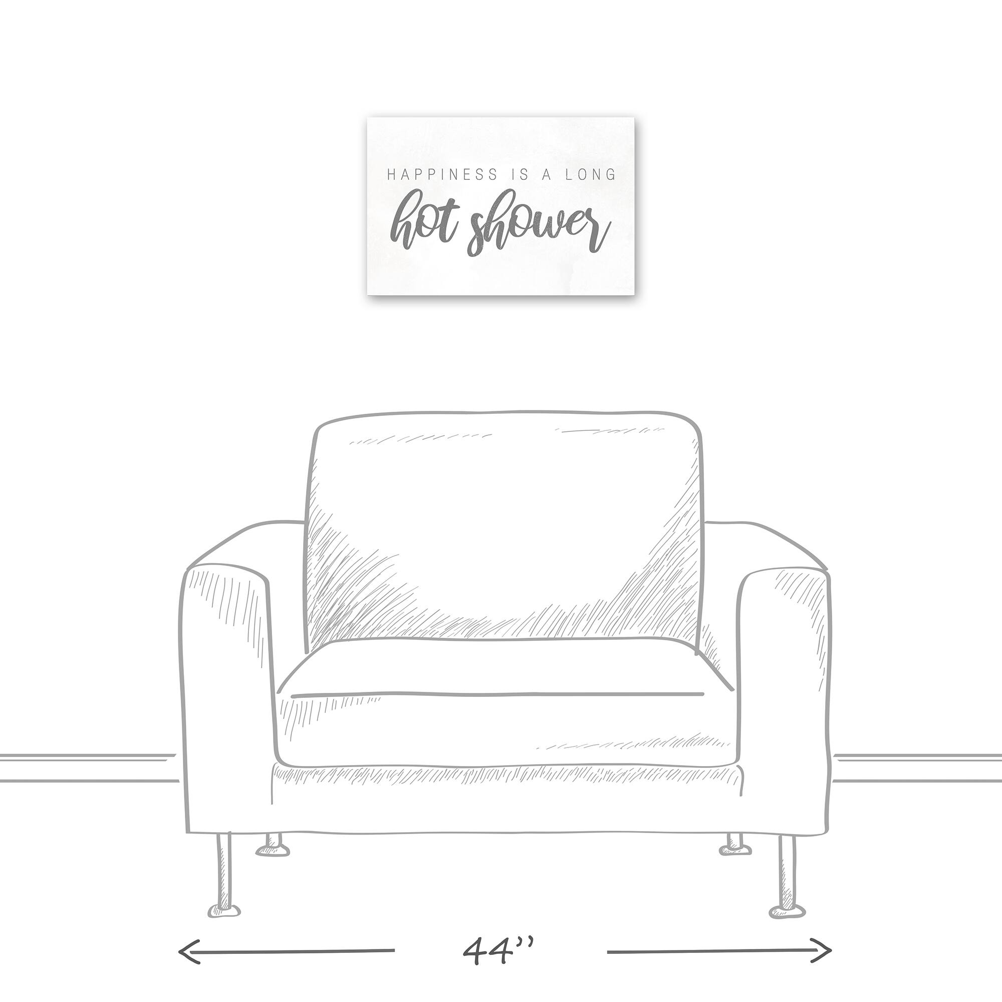 Long Hot Shower 18" x 12" Canvas Wall Art